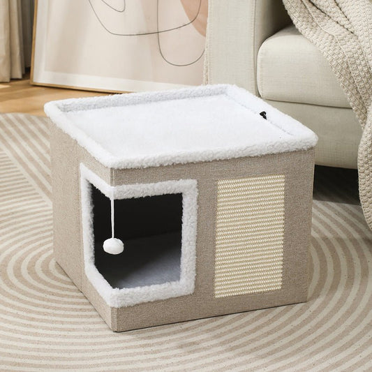 Panier confortable pour chien et chat Tabouret Cube 2 - en - 1 Chien & Chat | Niche Déco & Lit Douillet – CoconDou - CoconDou