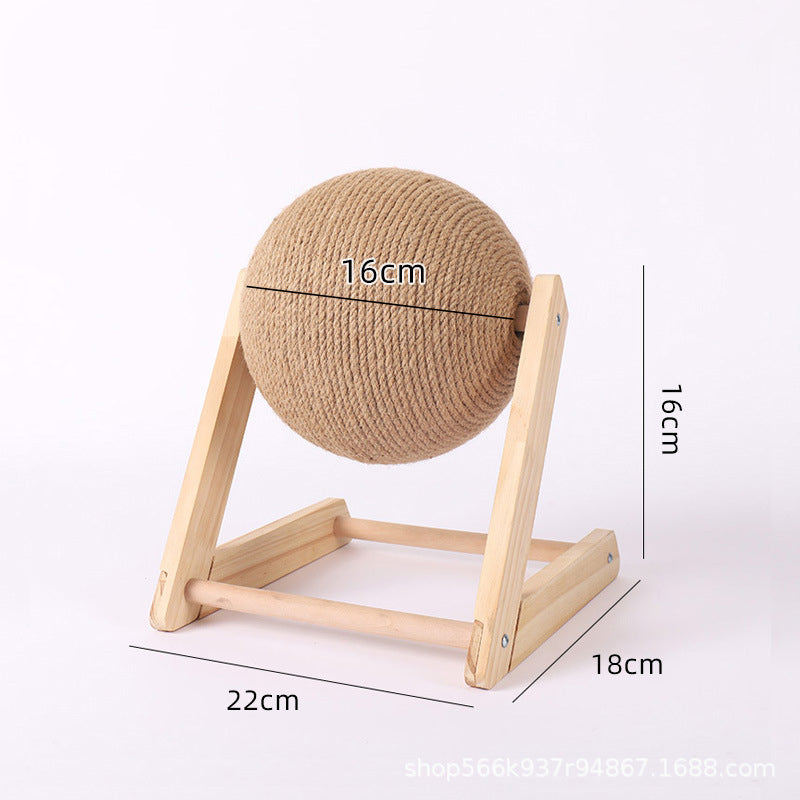 Boule à Gratter en Bois pour Chat – Jouet Griffade Design & Durable, Anti-Stress et Bien-Être | Panier, lit et accessoires design pour animaux - CoconDou