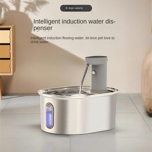 Fontaine à Eau Inox pour Chiens & Chats | Automatique, Silencieuse & 3L | Panier, lit et accessoires design pour animaux - CoconDou