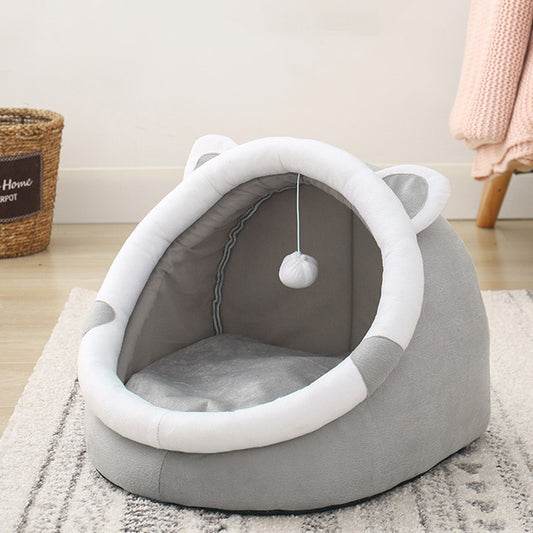 Niche Cocoon pour Chat – Lit Fermé 4 Saisons avec Oreilles de Chat | Confort & Sécurité Premium | Panier, lit et accessoires design pour animaux - CoconDou