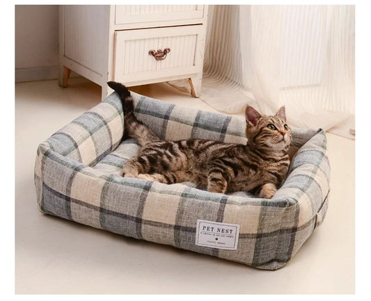 Panier Lit pour Chien & Chat – 4 Saisons, Déhoussable et Lavable | Confort Premium Oxford Imperméable | Panier, lit et accessoires design pour animaux - CoconDou