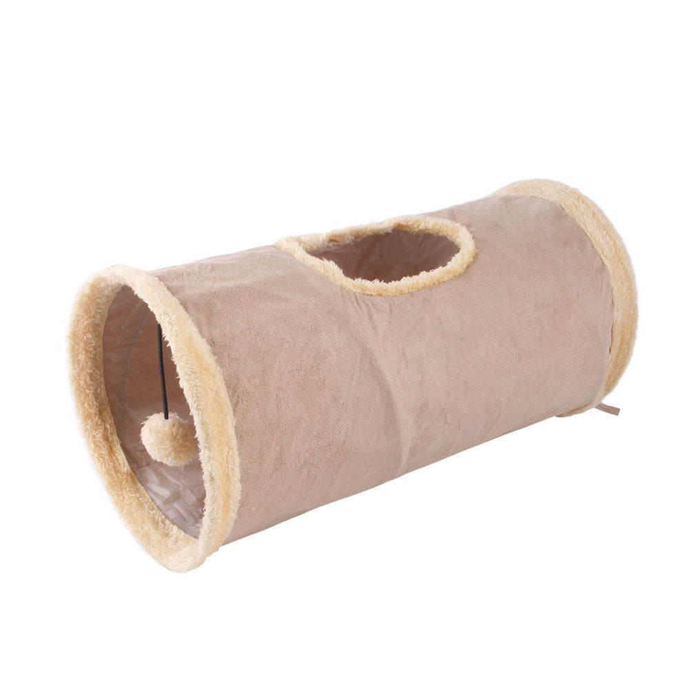 Tunnel Pliable pour Chat – Jouet Interactif en Daim & Polyester | Jeu, Cachette et Chasse | Panier, lit et accessoires design pour animaux - CoconDou