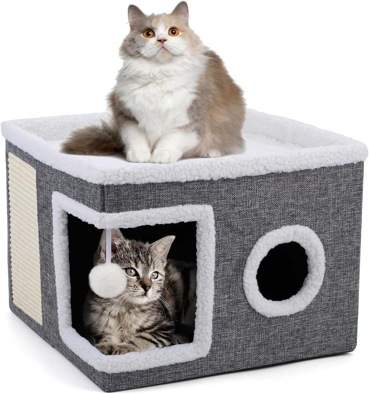 Tabouret Cube 2 en 1 avec Lit Douillet pour Animaux – Meuble Déco & Confort pour Chiens et Chats | Panier, lit et accessoires design pour animaux - CoconDou