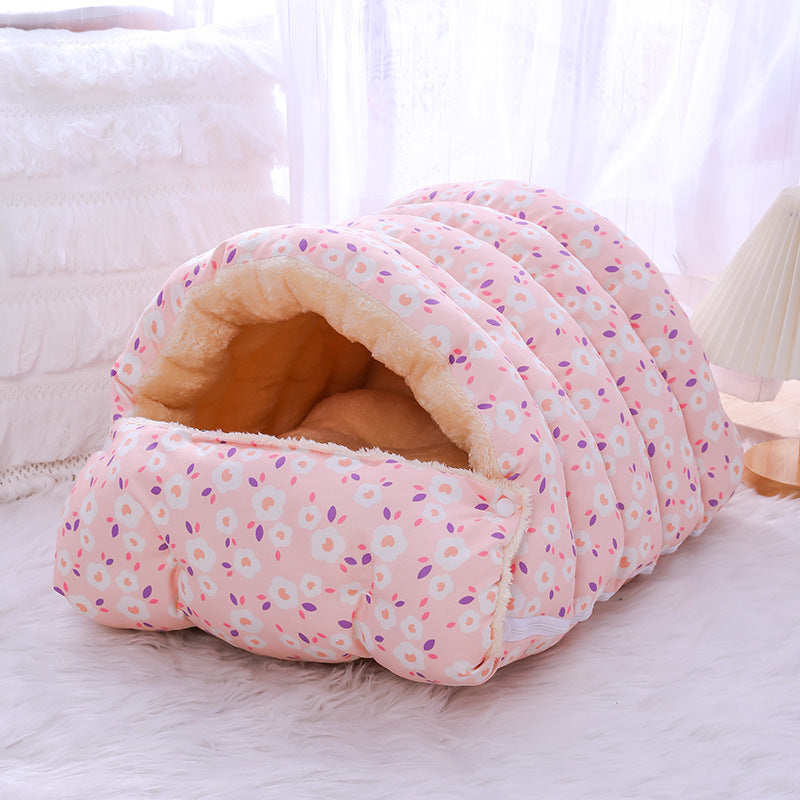Lit Chaud Cocoon pour Chat – Panier Douillet avec Sac de Couchage Amovible | Velours Épais & Confort Hivernal | Panier, lit et accessoires design pour animaux - CoconDou