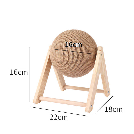 Boule à Gratter en Bois pour Chat – Jouet Griffade Design & Durable, Anti-Stress et Bien-Être | Panier, lit et accessoires design pour animaux - CoconDou
