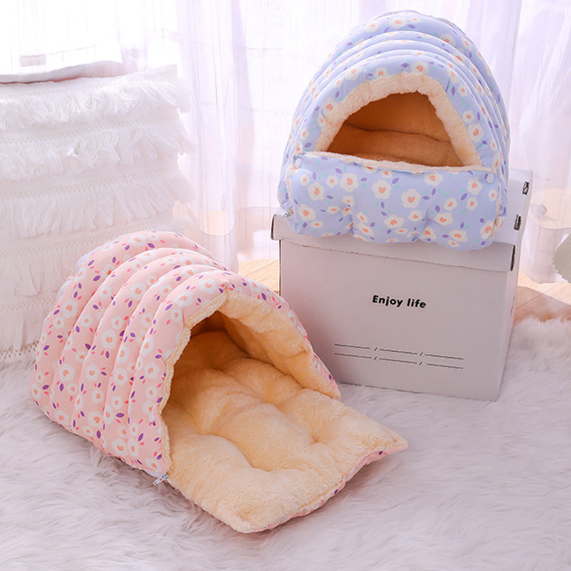 Lit Chaud Cocoon pour Chat – Panier Douillet avec Sac de Couchage Amovible | Velours Épais & Confort Hivernal | Panier, lit et accessoires design pour animaux - CoconDou