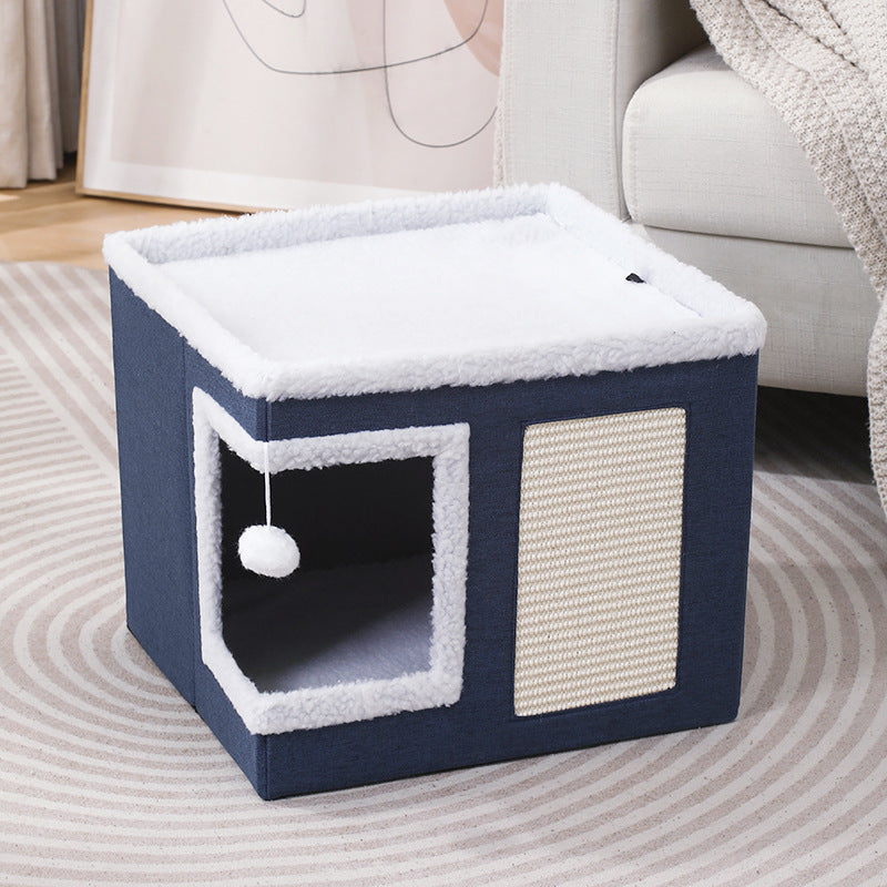 Tabouret Cube 2 en 1 avec Lit Douillet pour Animaux – Meuble Déco & Confort pour Chiens et Chats | Panier, lit et accessoires design pour animaux - CoconDou