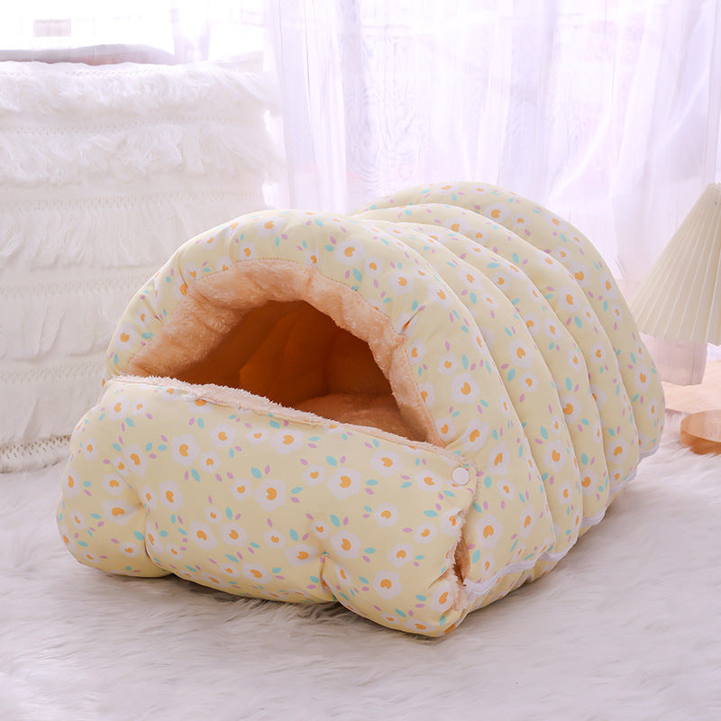 Lit Chaud Cocoon pour Chat – Panier Douillet avec Sac de Couchage Amovible | Velours Épais & Confort Hivernal | Panier, lit et accessoires design pour animaux - CoconDou