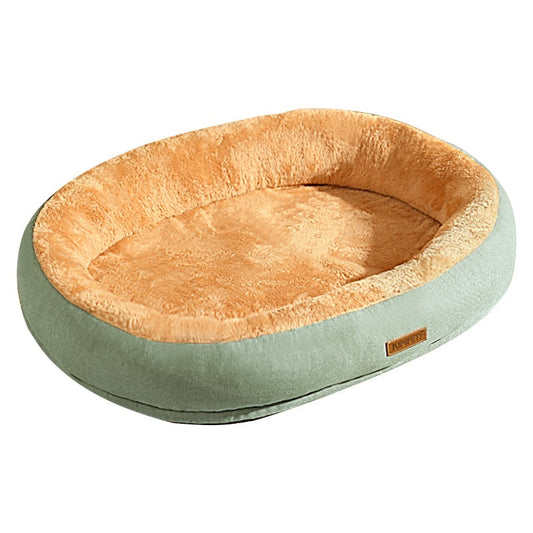 Niche Ovale Douillette pour Chien & Chat – Lit Cocoon en Lin & Poil de Lapin | Confort Premium | Panier, lit et accessoires design pour animaux - CoconDou