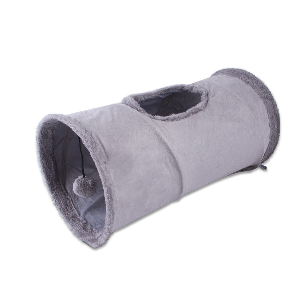 Tunnel Pliable pour Chat – Jouet Interactif en Daim & Polyester | Jeu, Cachette et Chasse | Panier, lit et accessoires design pour animaux - CoconDou