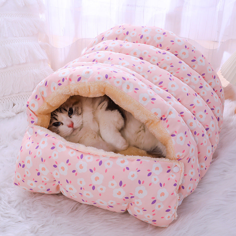 Lit Chaud Cocoon pour Chat – Panier Douillet avec Sac de Couchage Amovible | Velours Épais & Confort Hivernal | Panier, lit et accessoires design pour animaux - CoconDou
