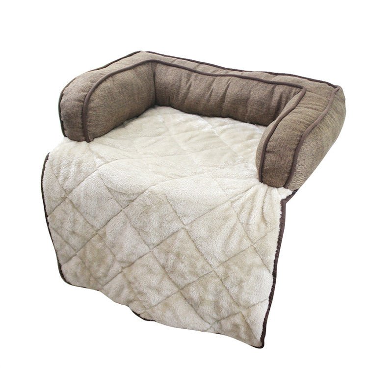 Panier confortable pour chien et chat Couverture & Coussin de Luxe pour Chiens & Chats | Lin Double Épaisseur – CoconDou - CoconDou