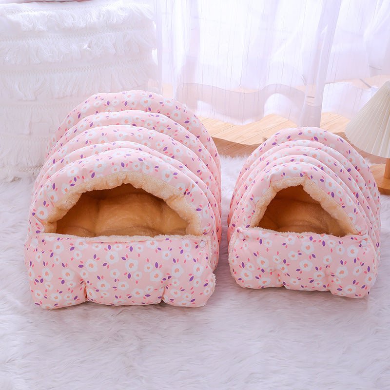 Panier confortable pour chien et chat Lit Cocoon pour Chat Hiver – Velours Épais & Sac de Couchage | CoconDou - CoconDou